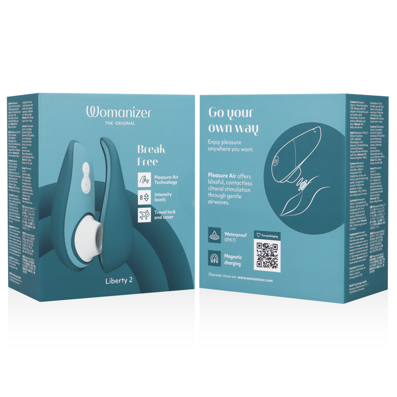 WOMANIZER - LIBERTY 2 ESTIMULADOR & SUCCIONADOR CLÍTORIS VERDE CLARO