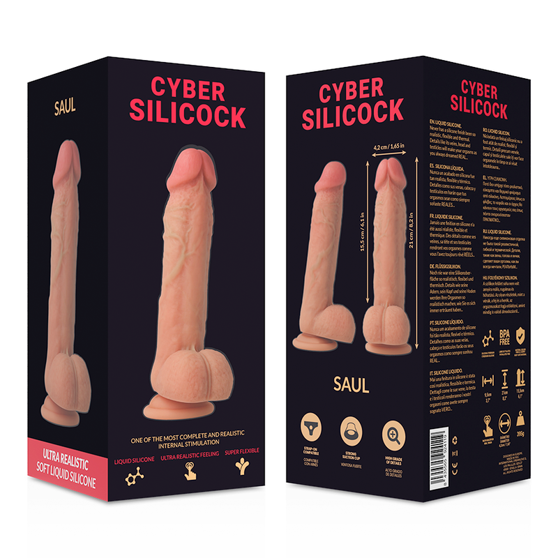 CYBER SILICOCK - SAUL REALÍSTICO SILICONA LÍQUIDA 21 CM -O- 4.2 CM
