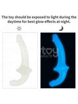 Dildo doble Lumino Play Luz Azul 105