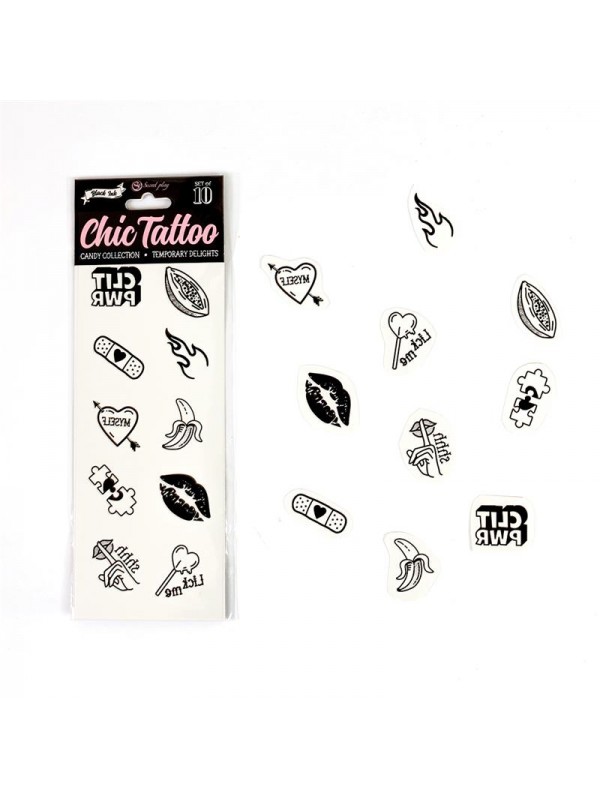 Set de 10 Tattoos Temporales Candy Collection
