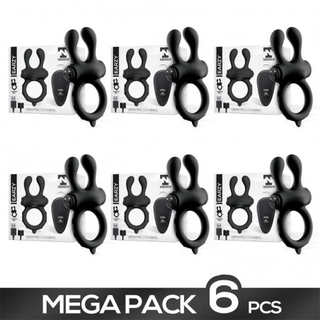 Pack de 6 Earzy Anillo Vibrador con Control Remoto USB Magnetico Silicona