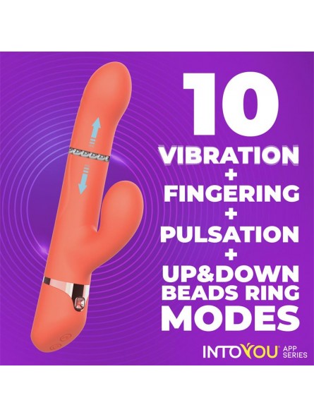 Mindy Vibrador con Anillo de Bolas Up and Down Finger y Pulsacion con APP