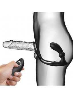 Warren Plug Anal y Anillo para el Pene con Vibracion y Pulsacion a Control Remoto