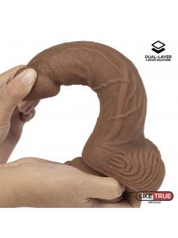 Dildo Realista Silicona Liquida Dual Layer 825 Bronceado