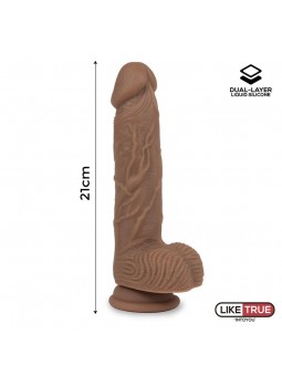 Dildo Realista Silicona Liquida Dual Layer 825 Bronceado