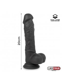 Dildo Realista Silicona Liquida Dual Layer 8 Negra