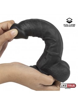 Dildo Realista Silicona Liquida Dual Layer 8 Negra