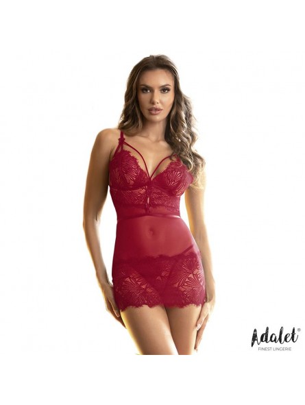 Zoe Babydoll Espalda Abierta y Tanga Rojo