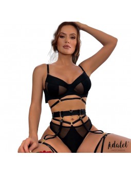 Ellie Set Sujetador Tanga Liguero y Ligas