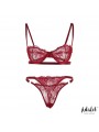 Mia Set Sujetador y Tanga de Encaje Burgundy