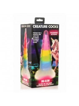 Dildo Luminiscente Rainbow Brilla en la Oscuridad