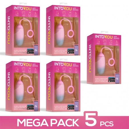 Pack de 5 Huevo Vibrador con APP Azul Purpura