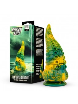 Dildo Tentacle Delight Verde y Amarillo 224 cm 88