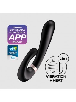 Heat Wave Warming Rabbit Vibrator Black APP Cl32