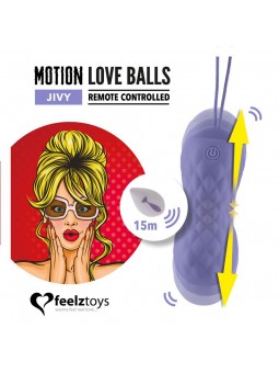 Huevo Vibrador Motion Love Balls con Control Remoto Jivy Purpura