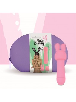 Mister Bunny Vibrador con 2 Accesorios de Silicona Rosa