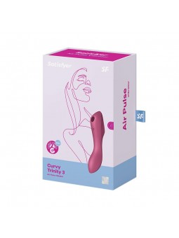 Curvy Trinity 3 Vibrador y Succionador Triple Estimulacion USB Rojo