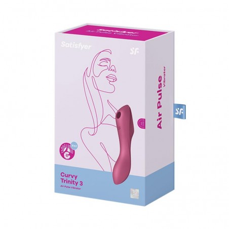 Curvy Trinity 3 Vibrador y Succionador Triple Estimulacion USB Rojo