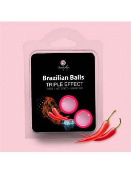 Set 2 Brazilian Balls Triple Efecto Calor Frio y Vibracion