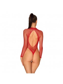 Long Bodysuit de Rejilla Corte Amplio Rojo