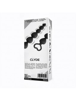 Clyde Plug Anal con Bolas con Aro de Facil Extraccion Silicona Negro