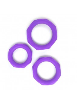 Set de 3 Anillos para el Pene Silicona Purpura