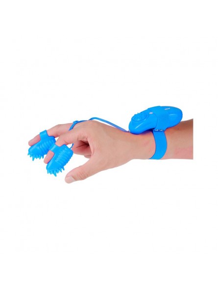 Neon Mini Vibrador para el Dedo Azul
