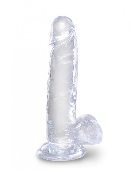 Dildo Realista con Testiculos 7 Transparente