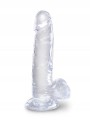 Dildo Realista con Testiculos 7 Transparente