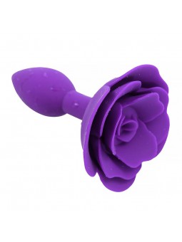 Plug Anal de Silicona con Rosa Purpura