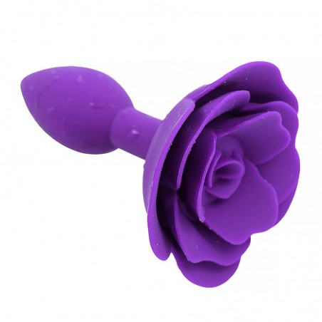 Plug Anal de Silicona con Rosa Purpura