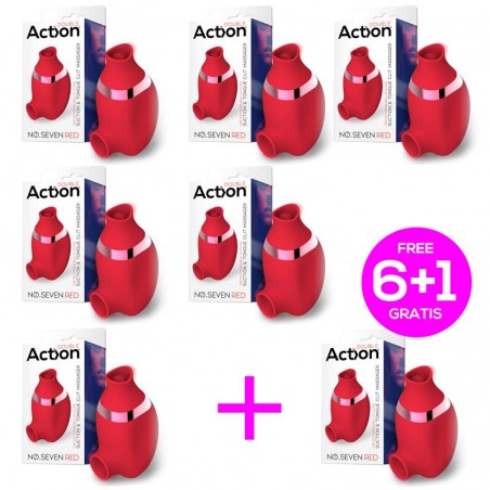 Pack 61 No Seven Estimulador Clitoris y Lengua Rojo
