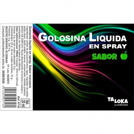 Golosina Liquida en Spray Sabor Manzana 20 ml