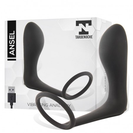 Ansel Plug Anal con Vibracion y Anillo USB Silicona