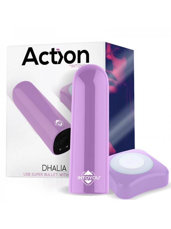 Dhalia Super Bala Vibradora Control Remoto Alta Potencia USB Pupura
