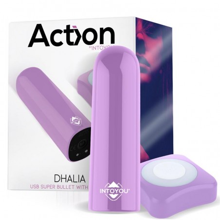 Dhalia Super Bala Vibradora Control Remoto Alta Potencia USB Pupura