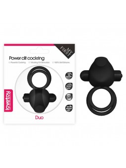 Anillo Vibrador Doble Power Clit Duo Negro