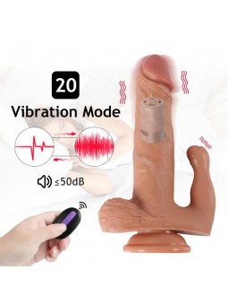 Brody Dildo con 20 Modos de Vibracion y Estimulador de Clitoris