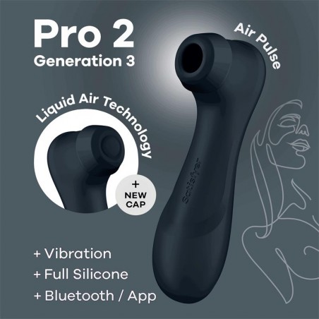 Pro 2 Gen 3 Liquid Air Technology Succion y Vibracion App Connect Negro