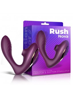 Rush Nova Vibrador y Estimulador Clitoris 2 Motores Independientes USB Silicona