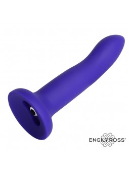 Dildo con Vibracion que Cambia de Color Azul a Purpura Talla M 17 cm