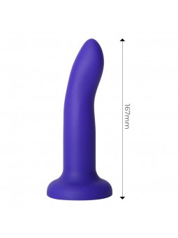 Dildo con Vibracion que Cambia de Color Azul a Purpura Talla M 17 cm
