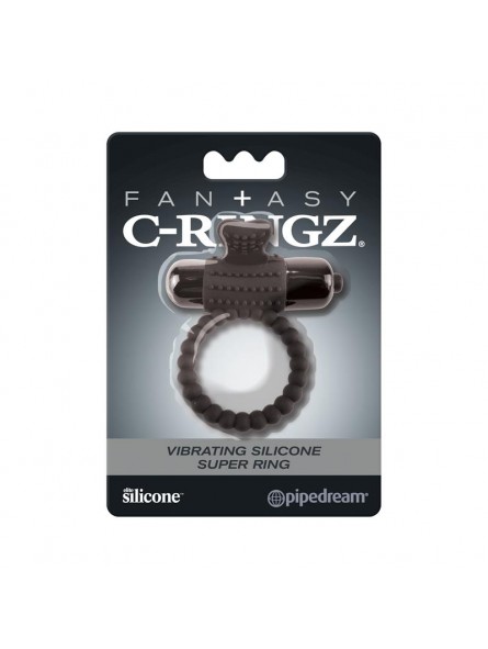 Fantasy C Ringz Super Anillo Vibrador de Silicona Negro