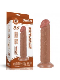 Dildo Sliding Skin 8 Marron