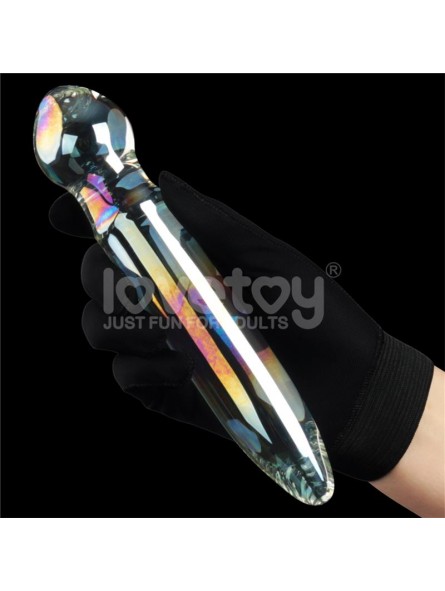 Dildo de Cristal que Brilla en la Oscuridad Twilight Gleam Prism Glass