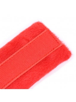Esposas de Tela con Velcro para Munecas con Pelo Largo Rojo