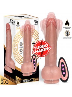 Tiberio Dildo Realista Turbo Shaking con Thrusting Rotacion 360º y Control Remoto Silicona Liquida