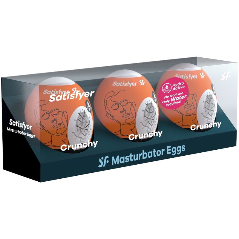 SATISFYER - 3 HUEVOS MASTURBADORES NAUGHTY, SAVAGE & CRUNCHY