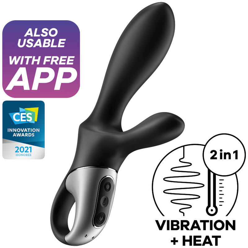 SATISFYER - HEAT CLIMAX+ VIBRADOR ANAL APP NEGRO