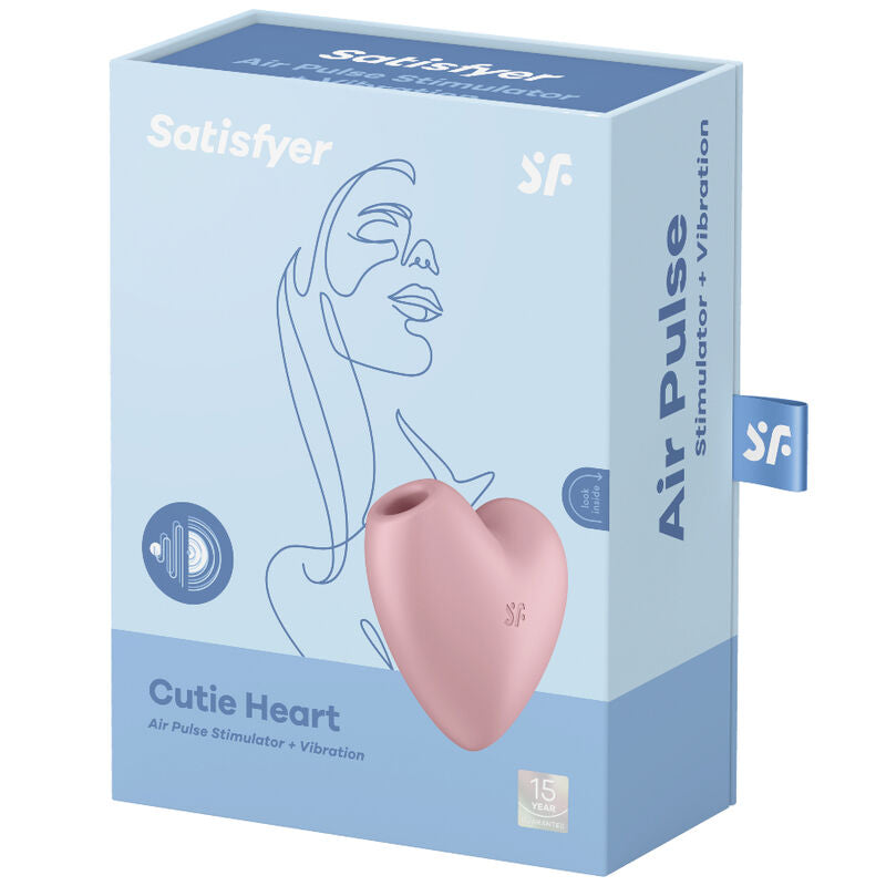 SATISFYER - CUTIE HEART ESTIMULADOR Y VIBRADOR AZUL